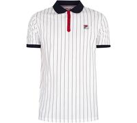 Fila Men's Classic Vintage Stripped Polo Shirt, White/Red/Peacoat, S