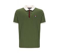 Men's Fila Vintage Bb1 Classic Striped Polo Chive/Gardenia/Windsor Wine - Size: 42