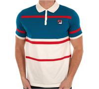Fila Vintage Clarkson Polo Shirt Gardenia / Deep Lagoon / Red