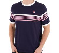 Fila Men's James Yarn Dye Stripe T-Shirt, Navy/White/Vista Blue, XXL
