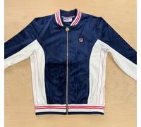 Fila Vintage Settanta Miguel Velour Archive Track Jacket Navy / Gardenia Red