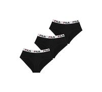 Fila Women's FI/2BCX3 Underwear, Black, L (Pack of 3)