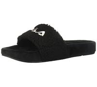 Fila Women's Fuzzy Slide Sandal, Black/Red/White, 7 UK