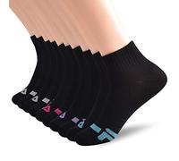 Fila Women's Ankle Quarter Socks(10 Pack), Black, One Size (Pack of 10)