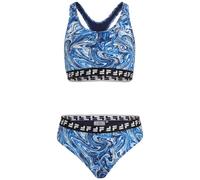 FILA Women's Salinas AOP Racer Back Bikini Set, Blue Acrylic AOP, S