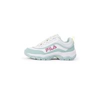 FILA Women's Strada Logo Wmn Sneaker, White Harubberor Gray, 4.5 UK