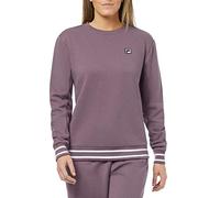Fila Womens Terry Crewneck Sweatshirt (Black Plum/White, Medium)