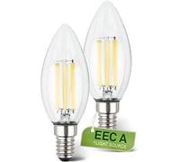 Filament LED Bulbs Set of 2, Energy Efficient Warm White E14 Light