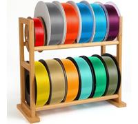 Filament Spool Holder Stand - Metal 2 Tier | 3D Printer Storage Shelf Desk Organizer | Durrable Smmooth Rack for Workshop Studio Lab Home Enterprises PLA ABS Printing Supplies Accessories
