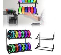 Filament Storage, 3D Printer Filament Storage Rack 2-Tier Filament Shelf Filament Wall Mount 3D Printer Accessories forPLA/ABS/TPU/Nylon for Printing Studio Workshop Garage Office 43x21x40 cm
