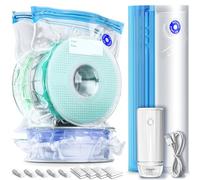 Filament Vacuum Bag Kit with Automatic Pump, 20 Filament Storage Bags 34 x 30 cm for 1.75 mm 3D Printer Filament