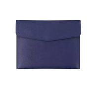 File Bag, Portfolio Bag,Briefcase, A4,B5,A5,A6 File Packages, Business Document Bag, Large Capacity, Lychee Pattern, Waterproof and Moisture Proof, Leather (Blue, A6)