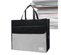 File Bag with Handle, File Tote Bag Pouch | A3 File Tote Bag with Handle - Zipper Business Document Bag, Waterproof File Folder Bag for Documents, Maps, News