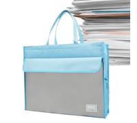 File Bag with Handle - Storage Satchel, File Pouch | Multi-Pocket Document Carrier for Magazines, Sheet Music, Blueprints During Conferences, School Activities or Personal Work Space Arrangements