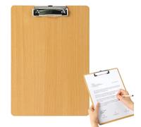 File Board Folder - Sturdy and Durable Wooden Clipboard with Metal Clamp-with Retractable Hanging Ring - Versatile Use for Office, School,Home (1pc)