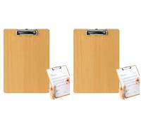 File Board Folder - Sturdy and Durable Wooden Clipboard with Metal Clamp-with Retractable Hanging Ring - Versatile Use for Office, School,Home (2pcs)
