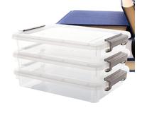 File Box, 3 Pieces Clear Stackable Storage, Space-Saving Document for Office, Home, or School, Durable Transparent Boxes, Stationery, Passport, ID, Paper, Letter, or Toy