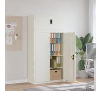 File cabinet 90x40x180 cm White Powder-Coated Steel Lockable Adjustable Shelf
