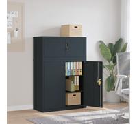 File cabinet anthracite 90x40x130 cm powder-coated steel lockable 1 adj shelf