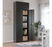 File cabinet Black 90x40x240 cm Powder-coated Steel 4 Adjustable Shelves XL Lock