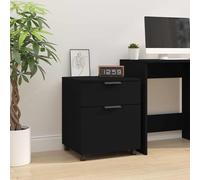 vidaXL Single Door Single Drawer Black Mobile File Cabinet - Size: 82 x 50 x 33cm - Wilko