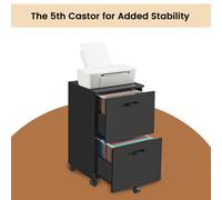 File Cabinet for Home Office, Filing Cabinet with 2 Drawers, Matte Black