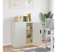File Cabinet Light Grey 79x40x90cm Powder-Coated Steel Lockable 2 Keys Shelf Cab