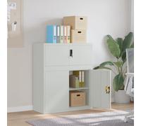 File Cabinet Light Grey 90x40x110 cm Powder-Coated Steel Lockable With 1 Shelf.
