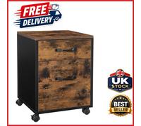 VASAGLE File Cabinet with 2 Drawers, Rolling Office Filing Cabinet with Wheels, for A4, Letter Sized Documents, Hanging File Folders, Industrial,