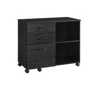 File Cabinet with Storage Compartment, Black