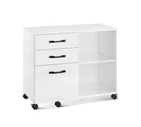 File Cabinet with Storage Compartment, White