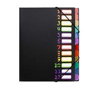 File Dividers 24 Pockets A4 Project Sorter Plastic Document Folder Organiser Paper Filing Folders Organizer with Colouful Index Tab Dividers