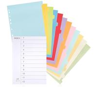 File Dividers A4, 1-12 Folder Divider, 3 Pack Extra Wide Pre-Punched Leverl Arch Binder Dividers in Assorted Colours, Plastic (Centimeters, 3 Packs Paper Divider, A4)