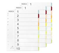 File Dividers A4, 3 Pack 10 Part Folder Dividers Coloured Multi Hole Card Folder Dividers for Office School Index Dividers Folders