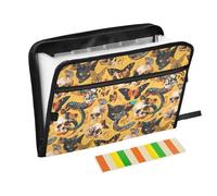 File Folder 13 Pockets A4 Letter Size Filing Folder with Zipper Closure for Doctor Acordian Document Keeper Butterfly Skull Snakes Cats