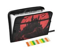File Folder 13 Pockets A4 Letter Size with Zipper Closure for Folders for Documents Gothic Vampire Castle carpeta de