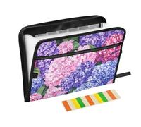 File Folder 13 Pockets A4 Letter Size with Zipper Closure for Office Supply Hydrangeas Beauty Summer Flowers para guardar