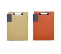 File Folder 2 Pcs Single Clip A4 Folder with Internal Pockets Multi-Purpose Writing Pad for Data Contract Papers Storage