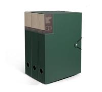File Folder 3 Pcs Thickened File Box Large Capacity A4 Folder with Rope Buckle Information Organizer for Office, School, Hospitals(Green)