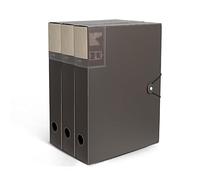 File Folder 3 Pcs Thickened File Box Large Capacity A4 Folder with Rope Buckle Information Organizer for Office, School, Hospitals(Black)