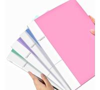 File Folder 4-Pack Punchless Clamp Binder Folder - A4/Letter Size File Folders (315x235mm), Metal Binder Clips, Paper Binders with Clipboard Document Folder