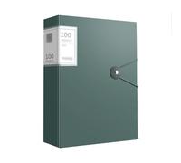 File Folder A4 Folder with Transparent Inserts 100 Pages Multilayer Large-Capacity Data Book Multifunctional Storage Bag(Green)
