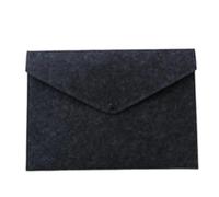 File Folder A4 High-Grade Large Capacity Envelope Felt Folder Veiled Button Design Document Bag Office File Organizer(Black)