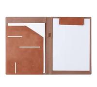 File Folder A4 Leather Office File Folder for Bills Documents Storage Convenient for Business Travel Hotel Notes to-do Lists(Bruin)