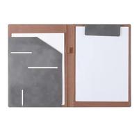 File Folder A4 Leather Office File Folder for Bills Documents Storage Convenient for Business Travel Hotel Notes to-do Lists(Gris)