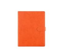 File Folder A4 Multifunctional Folder with Pen Insert Leather Business Contract Signing Book Document Information Board(Orange)