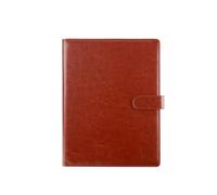 File Folder A4 Multifunctional Folder with Pen Insert Leather Business Contract Signing Book Document Information Board(Bruin)