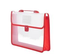 File Folder A4 Portable File Bag Briefcase Handbag Organizer Folders Paper Document Storage Large Office Organizers(Red)