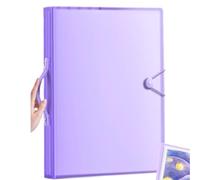 File Folder Art Portfolios 17.3"x11.8", Display 60 Pages Large Portfolio Folder, A3 Portfolio Folder with Clear Sheet Protectors, for Document Organizer Document Folder(Lila)