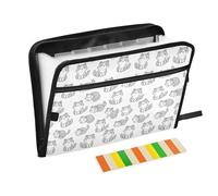 File Folder Expandable 13 Pockets A4 Letter Size Document Organizer with Zipper Closure for Librarian Paperwork Business Kawaii-Style Gray Cats